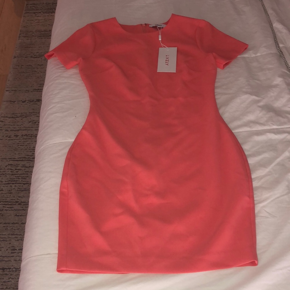 Likely brand bright pink short sleeve dress size 4
